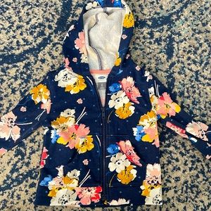Flower Zip Up Hoodie